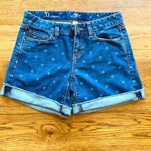 Ann Taylor Loft Denim Shorts  size 0 Jean shorts Patriotic
